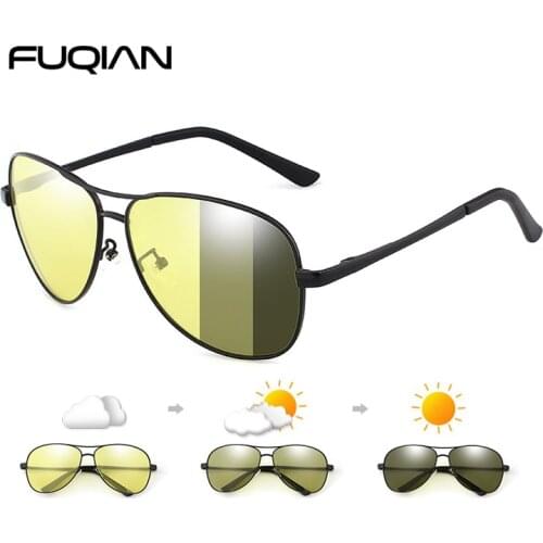 New Photochromic Polarized Sunglasses Men Women Classic Pilot Chameleon Sun Glasses Fashion Change Color Fishing Eyeglasses