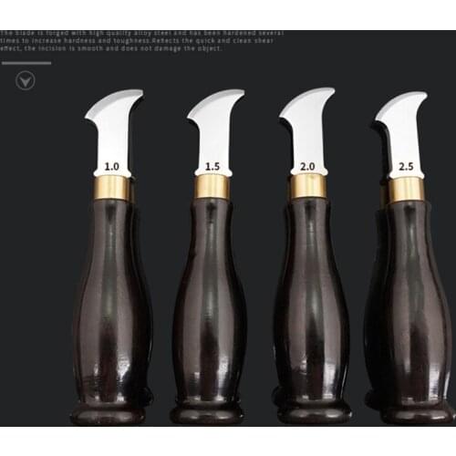 Leather Edge Creaser Leather Shallow Slot Edge Lineer Device with Wood Handle 37MF