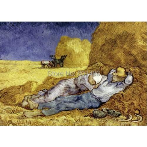 Vicent Van Gogh artwork the siseta in harvest season print on canvas for home decoration,free shipping
