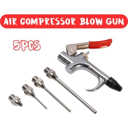 5pcs/set Air Compressor Blow Gun Metal Tool Npt Air Inlet Kit Spray Blower Inflatable Needle Cleaning Accessories Tool Kit