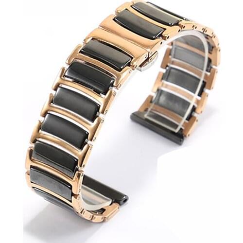 High-end Ceramic Steel Strap Black/White Phnom Penh 20mm 22mm For Samsung Galaxy/Huawei Watch 46mm S3 Frontier/Classic Watchband