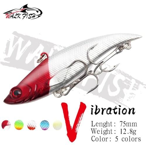 WALK FISH 75MM 12.8G VIB Vibration Fishing Lure Sinking Artificial Bait Hard Bait Diving Swivel Bait Winter Fishing Tackle