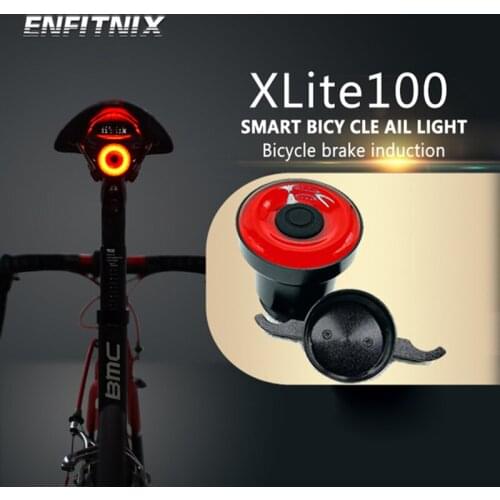 Xlite100 Smart Bike Bicycle Taillight USB Rechargeable Led Cycling Tail Light Auto Start/Stop Brake Sensing IPx6 Waterproof