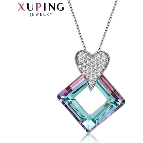 Xuping Jewelry Fashion Square Shape Pendant with Colorful Exquisite Crystal for Girls Women 30353