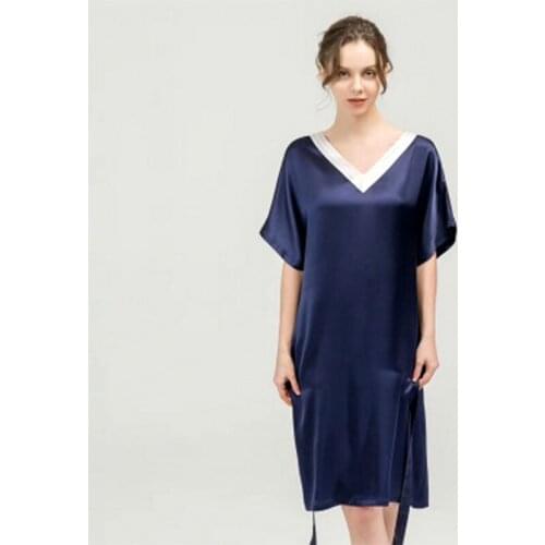 Women Fimtairah 100% Silk Nightdress New Nightdress Silk Ladies Plus Size Solid Color Spring And Summer Mulberry SilkNightgown