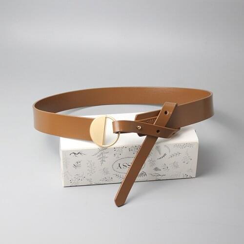 Ladies leather knot belt sweet elegant decorative waist chain belts for women 2021 fashion