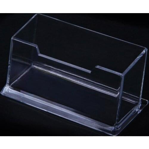 100pcs Clear Desktop Business Card Holder Desk Office Organizer Display Stand Acrylic Office Supplies Desk Accessories