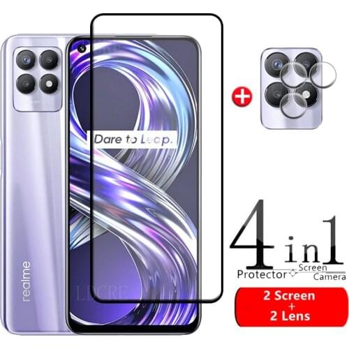 4-in-1 For OPPO Realme 8 Pro Glass For Realme 8 Tempered Glass HD Film Full Screen Protector For Realme 8 Pro Camera Lens Film
