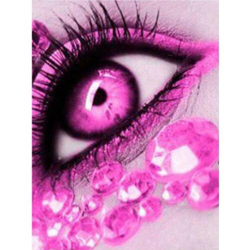 5D DIY Diamond Painting Crystal Pink eyes Cross Stitch patterns rhinestone diamond painting kits for embroidery with beads