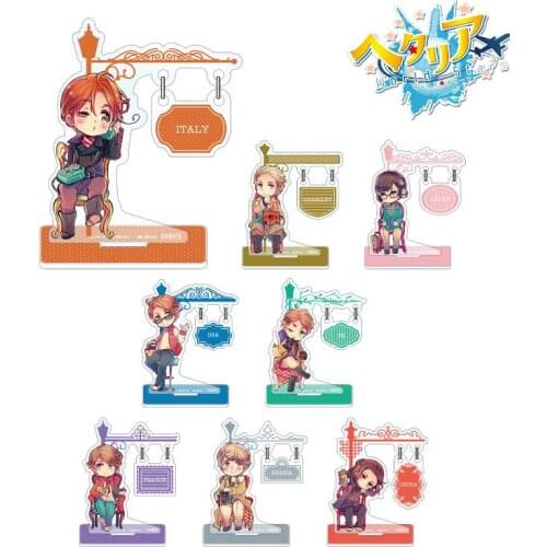 Anime Axis powers Hetaria APH Ludwig Yao Wang Feliciano Vargas Sofa Series Acrylic Cute Stand Figure Model Desktop Toy Cosplay