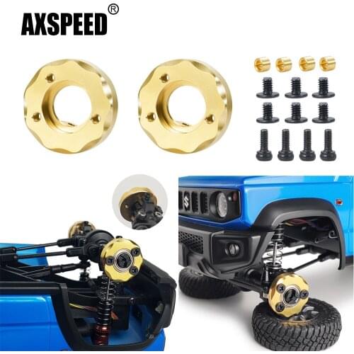 AXSPEED Brass Portal Steering Knuckle Blocks Counterweight Balance Weight Conversion Adapters for Kyosho JIMNY 1/18 RC Car Parts