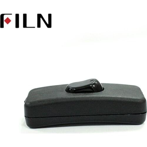 FILN 303 Universal Switches AC 110-250V 2A Inline Lighting Lamp Plastic In Line Cord Rocker Switch