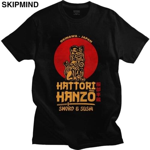 Urban Hattori Hanzo T Shirt Men Streetwear Fashion Cotton T-shirt Short Sleeves Sword and Sushi Japanese Anime Samurai Tee Tops