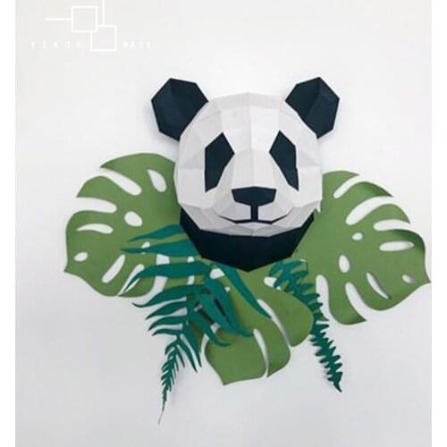 Ins Giant Panda Head 3d Paper DIY Handmade Modern Simple Living Room Wall Decoration Photography Accessories Home Decor