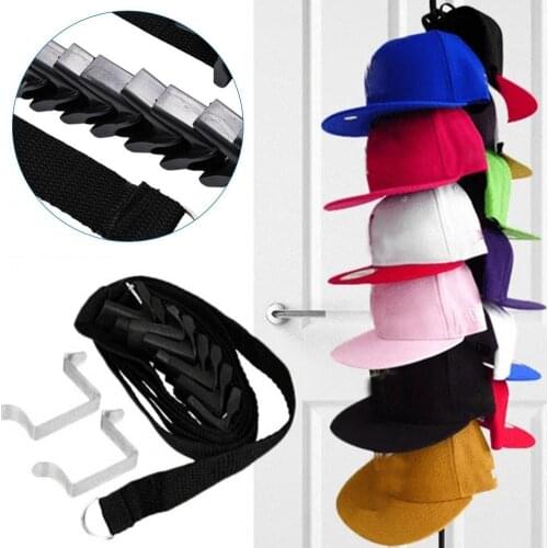 Wear Resistant Modern Hook Loop Hat Holder Space Saving Bag Organizer Punch-free for Indoor