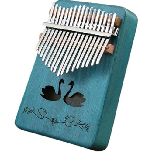 Kalimba 17 Keys Finger Thumb Piano Swan Pattern Kalimba Music Accessories High Quality Wood Mbira Piano Creative Music Box Gifts