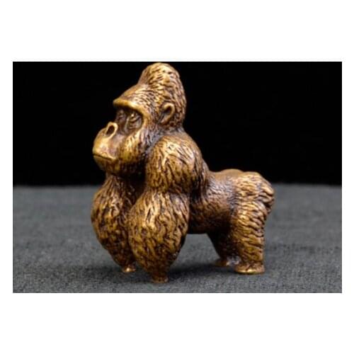 Chinese brass Feng Shui Pure copper Gorilla Bronze statue Ornaments