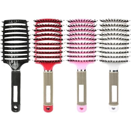 Hair Scalp Massage Comb Hairbrush Bristle Nylon Women Wet Curly Detangle Hair Brush for Salon Hairdressing Styling Tools