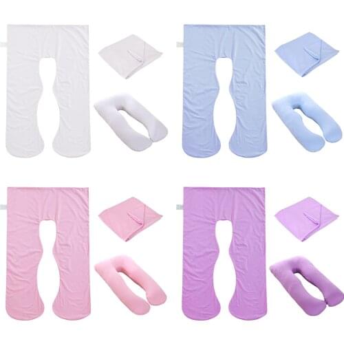 Soft Flannel European Large U-Shape Body Bolster Maternity Pregnancy Pillow Cover Multi-functional Cushion Pillowcase（No pillow