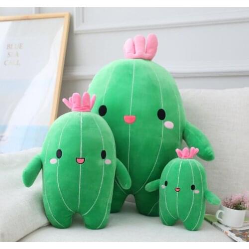 Stuffed Toys Cartoon Cactus Shaped Dolls Plush Toys Back Cushion Nice Gift for Kids Adults 25cm 35cm 65cm