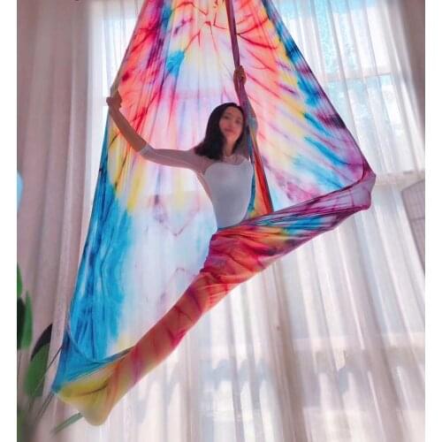 100%Nylon 10Yards/9.2m Fly Aerial Silks Set for home Yoga Ombre Sling Straps Antigravity aerial Indoor fitness Yoga Swing