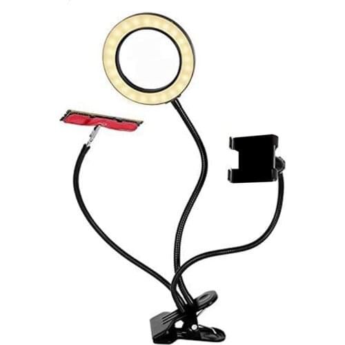 Table Desk Gooseneck Magnifier with Adjustable Magnifying Lamp 10X Magnifying Glass with Light and Stand for Repair
