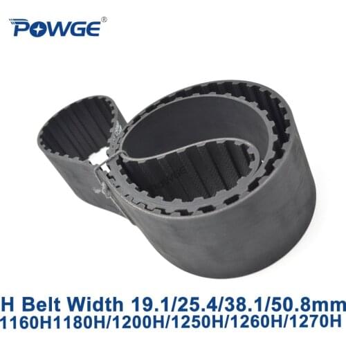 POWGE Inch Trapezoid H Synchronous timing belt 1160H/1175H/1180H/1200H/1250H/1260H/1270H Width 19.1/25.4/38.1/50.8mm Rubber Belt