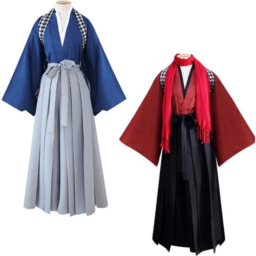 Unisex Japanese Hakama Aikido Kendo Uniform Jacket+Pants Set Traditional Kimono Sportswear Martial Arts Samurai Costume