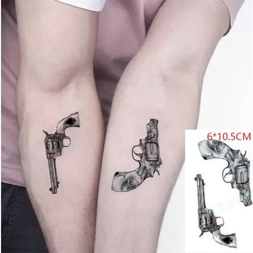 Waterproof Temporary Tattoo Sticker ins Gun cool rose Body Art flash tatoo fake tatto for Women Men