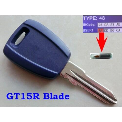 RMLKS Replacement Transponder Key Fob With T5 ID48 Chip Uncut Blade Fit For Fiat Bravo Punto Ducato Daily Scudo