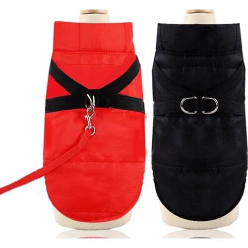 Winter Waterproof Dog Coat Puppy Clothes Small Dog Jacket Dog Harness Vest Chihuahua Yorkie Clothing With Chest Strap
