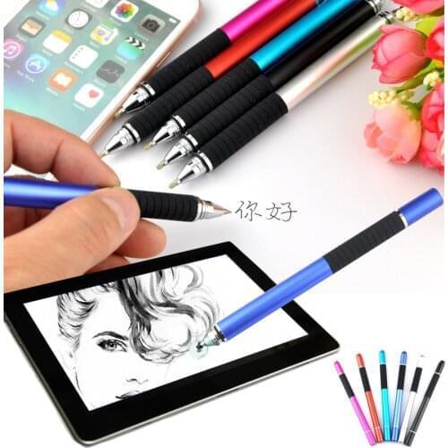 100pcs/lot Universal 2 in 1 Stylus Screen Touch Drawing Tablet Ballpoint Pen for Mobile Android Phone Smart Pencil Accessories