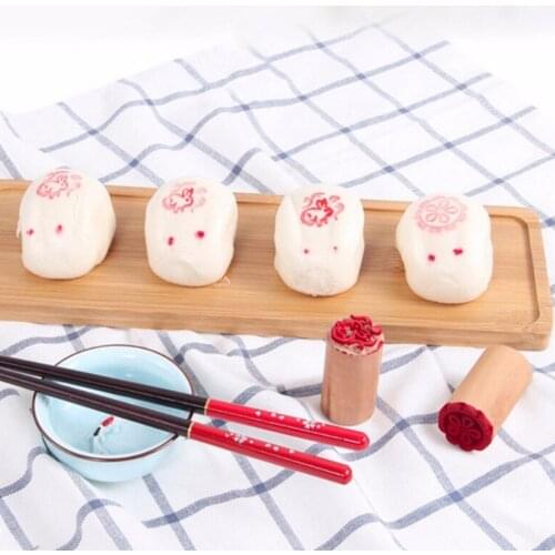 2.5CM Traditional Chinese Wooden Cake Cookie Moulds Manual Round Wood Dessert Seal Stamp DIY Pastry Moon Cake Mold Bakeware