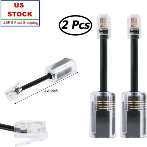 US STOCK 2Pcs Black Universal Telephone Cord Detangler 360 Degree Extended Rotating Anti-tangle Landline Swivel Cable Untangle