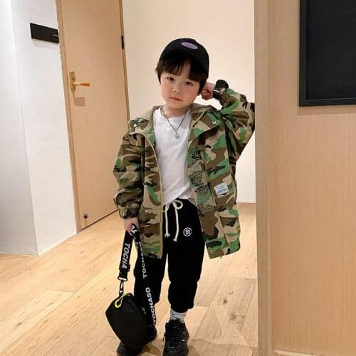 2021 Camouflage Spring Autumn Coat Outerwear Top Children Clothes Kids Costume Teenage Gift Plus Size Boy Clothing High Quality