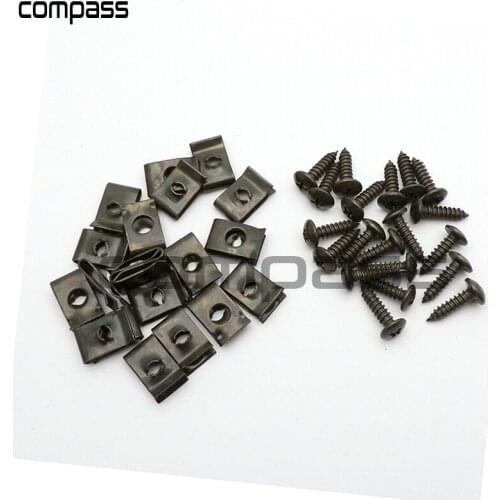 30sets/lot Motorcycle Car Scooter ATV Moped Ebike Plastic Cover Metal Retainer Self-tapping Screw and Clips M4 M5 4.2mm 4.8mm