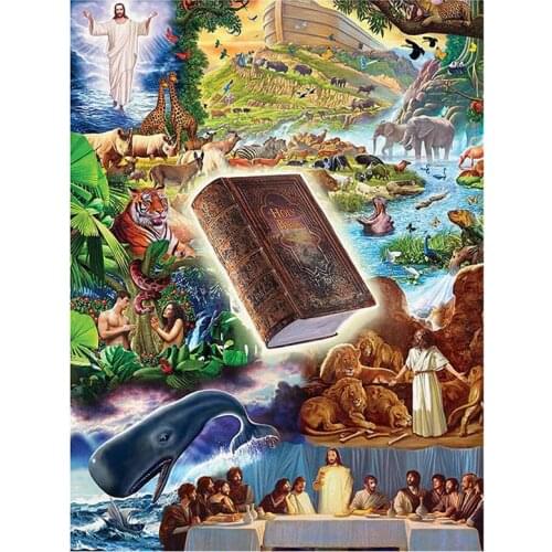 5D DIY Full Round/Square Diamond Painting Animal Family & Religion 3D Embroidery Cross Stitch Rhinestone Mosaic Home Decor Y1015