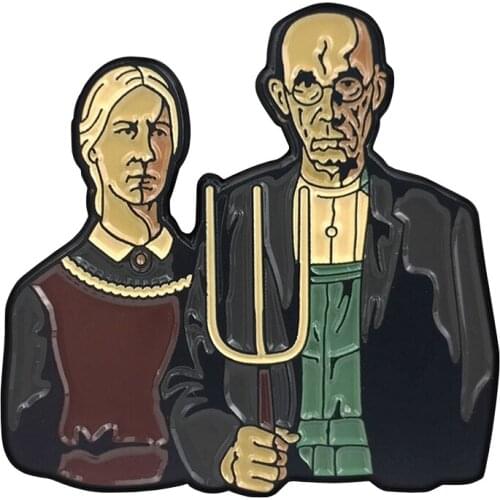 American Gothic Famous Painting Enamel Pin Art Gift