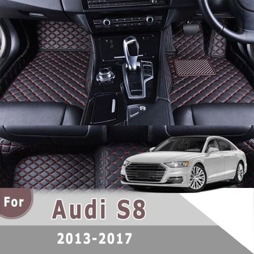 RHD Custom Car Floor Mats For Audi S8 2017 2016 2015 2014 2013 Auto Styling Waterproof Decoration Interior Accessories Foot Pads