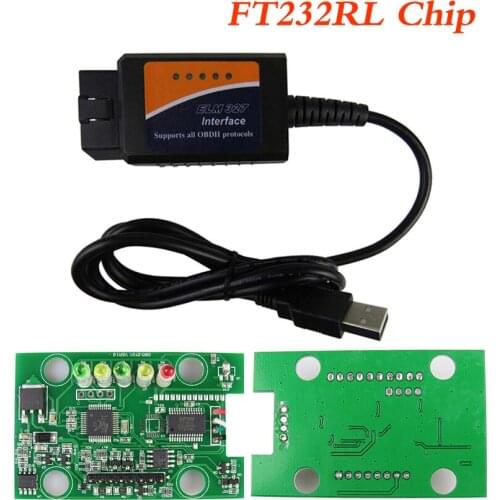 Super FT232RL Chip ELM327 USB OBD2 Car Diagnostic Scanner ELM 327 V1.5 USB OBD 2 Auto Diagnostic Tools EML-327 Support J1850