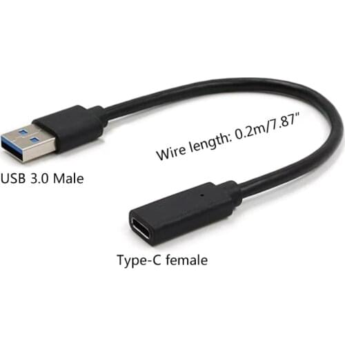 40GD 20cm /8inch Fast Transmission More Convenient USB3.0 Model A to C Female Data Transfer Cable USB to USB Adaptters