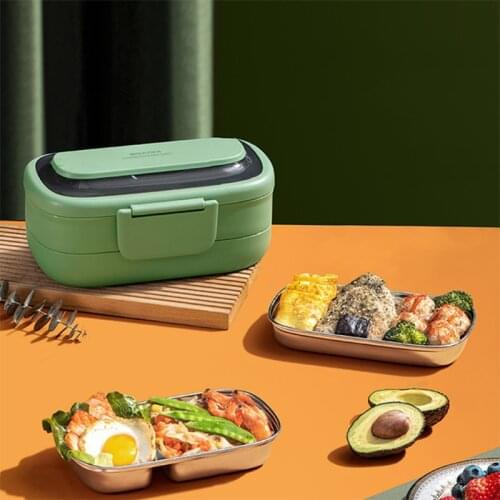 Stainless Steel Insulated Double Layer Lunch Box Bento Box for Student Office Worker Lunch Container Food Storage Container