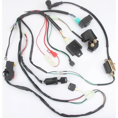 CDI Wiring Harness Loom Solenoid Rectifier for 50CC-110cc PIT Quad Dirt Bike ATV