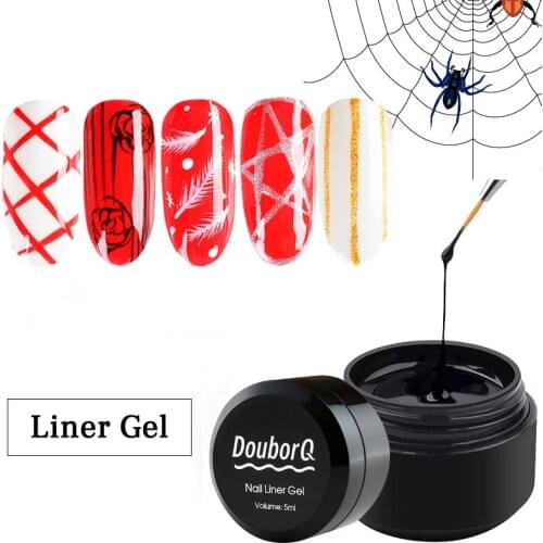 2019 new nail color Spider gel 5 colors gold sliver paint string lace nail uv led soak off 3d gel paint liner nail gel