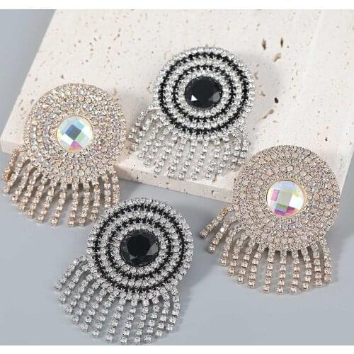 JIJIAWENHUA 2021 New Large Rhinestone Claw Pendant Luxury Jewelry Female Earrings Dinner Party Fashion Jewelry Accessories