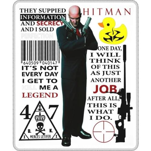 Hitman Agent 47 Video Game Novelty Mouse Pad Antislip Mat Pads Rubber Office Home Deco Mat