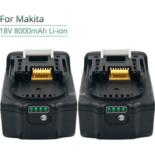 2PCS BL1860 BL1880B 18 V 8.0Ah Lithium Rechargeable Battery for Makita 18v Battery BL1840 BL1850 BL1830 BL1860B LXT 400 194204-5