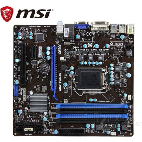MSI B75MA-P45 LGA 1155 DDR3 B75 used Desktop motherboard mainboard PC on sales