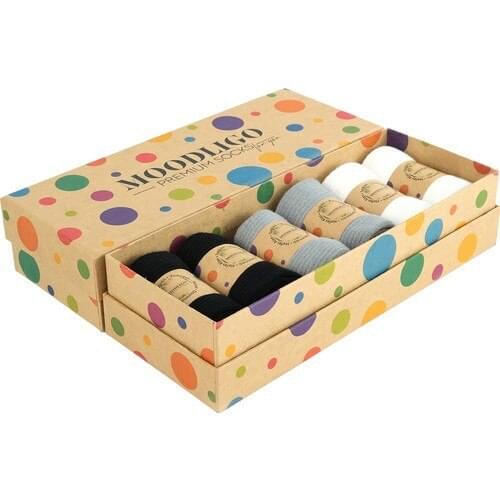 Moodligo Premium 6'lı Bamboo Women 'S Tennis Socks-2 Black 2 Gray 2 White