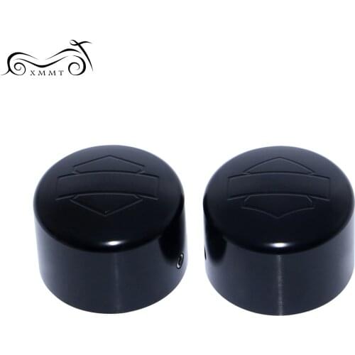 Motorcycle Black Front Axle Cap Nut Cover Bolt For Harley Touring Electra Glide Softail Fat Boy FLSTF 2007-2016